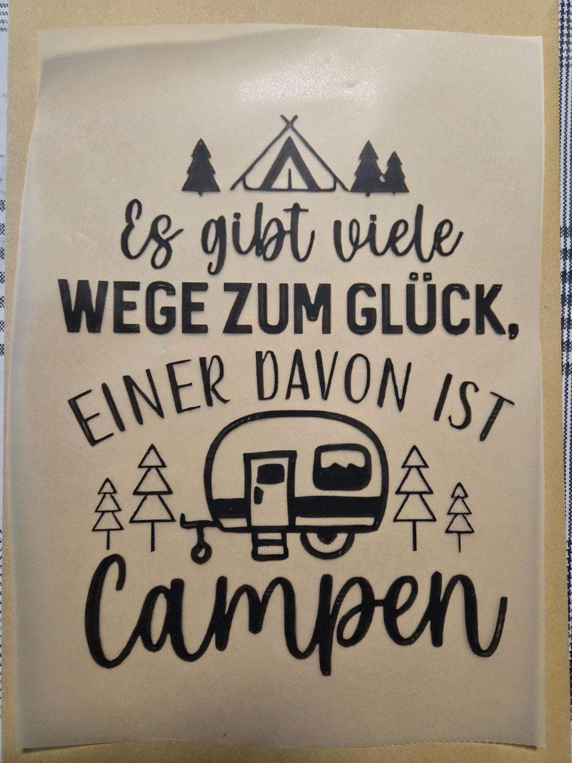 Bügelbild Camping 23cm 