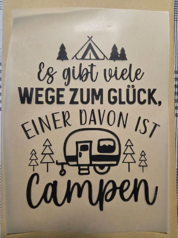 Bügelbild Camping 23cm 