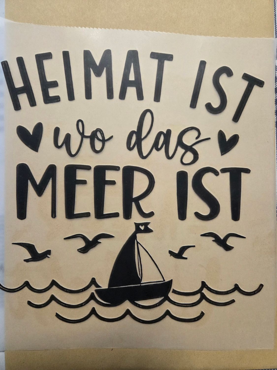 Bügelbild Moin Meer 22cm 