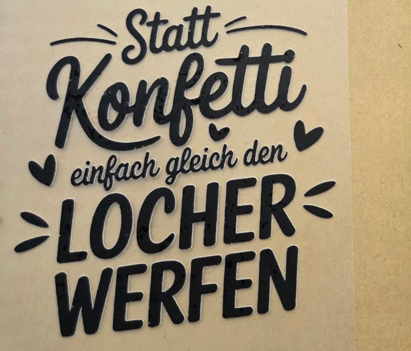 Bügelbild Sprüche ca 10cm