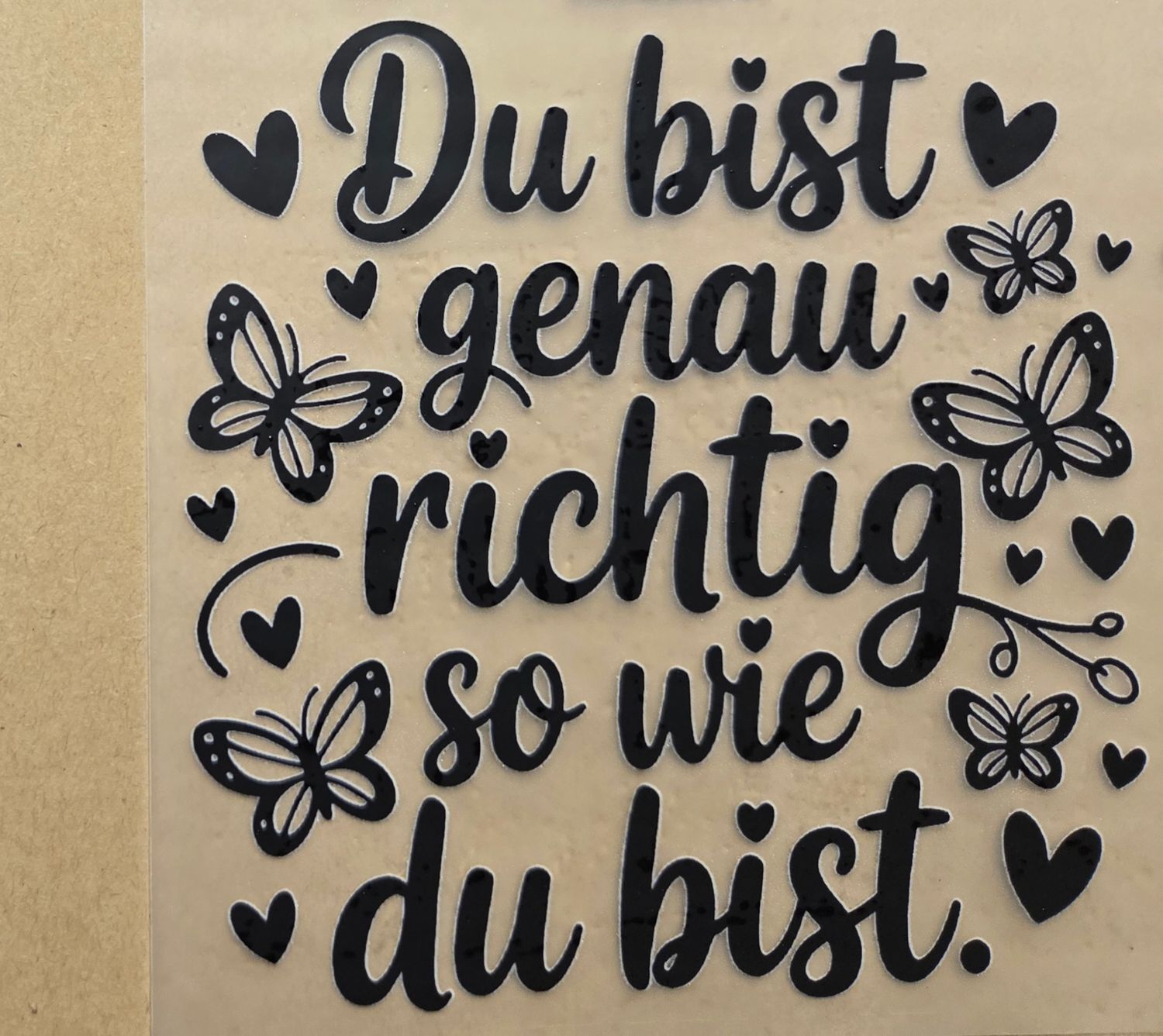 Bügelbild Sprüche ca 10cm