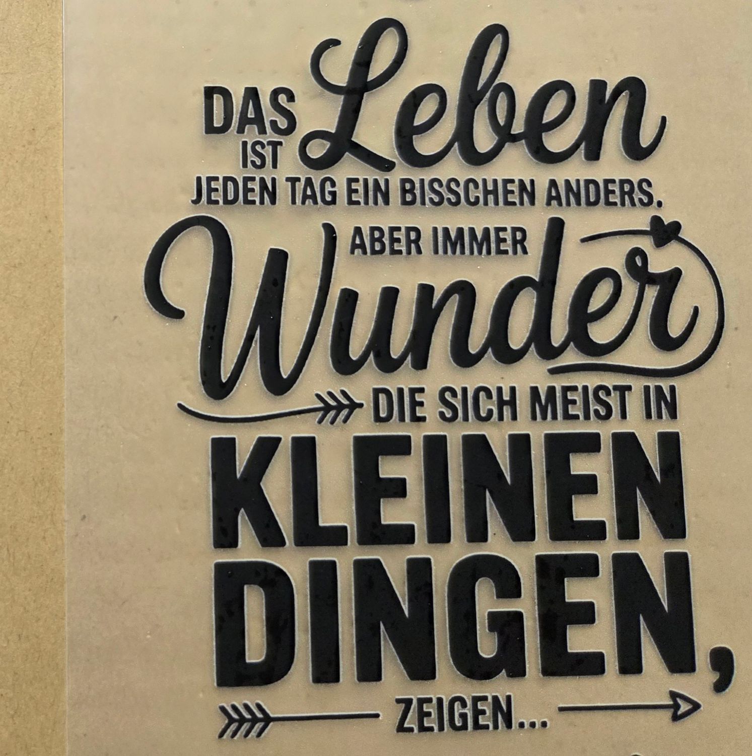 Bügelbild Sprüche ca 10cm