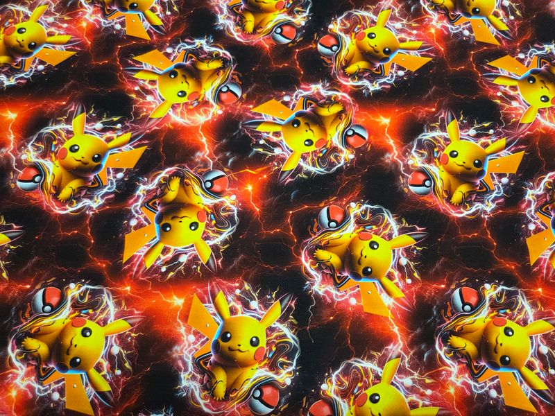 Sommersweat Pokemon Pikatchu bunt 50cm x 180cm breit Sommersweat Pokemon Pikatchu bunt 50cm x 180cm breit