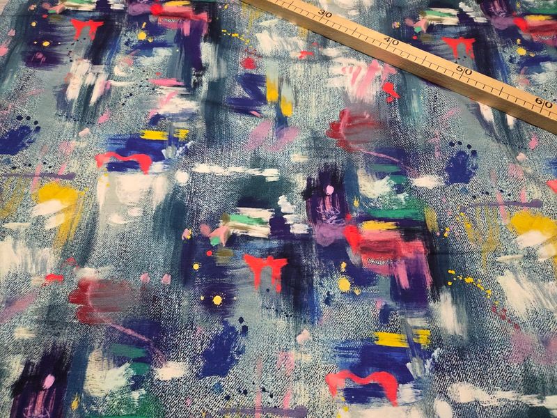 Jersey Digitaldruck Jeans Graffiti 50cm x180cm breit 
