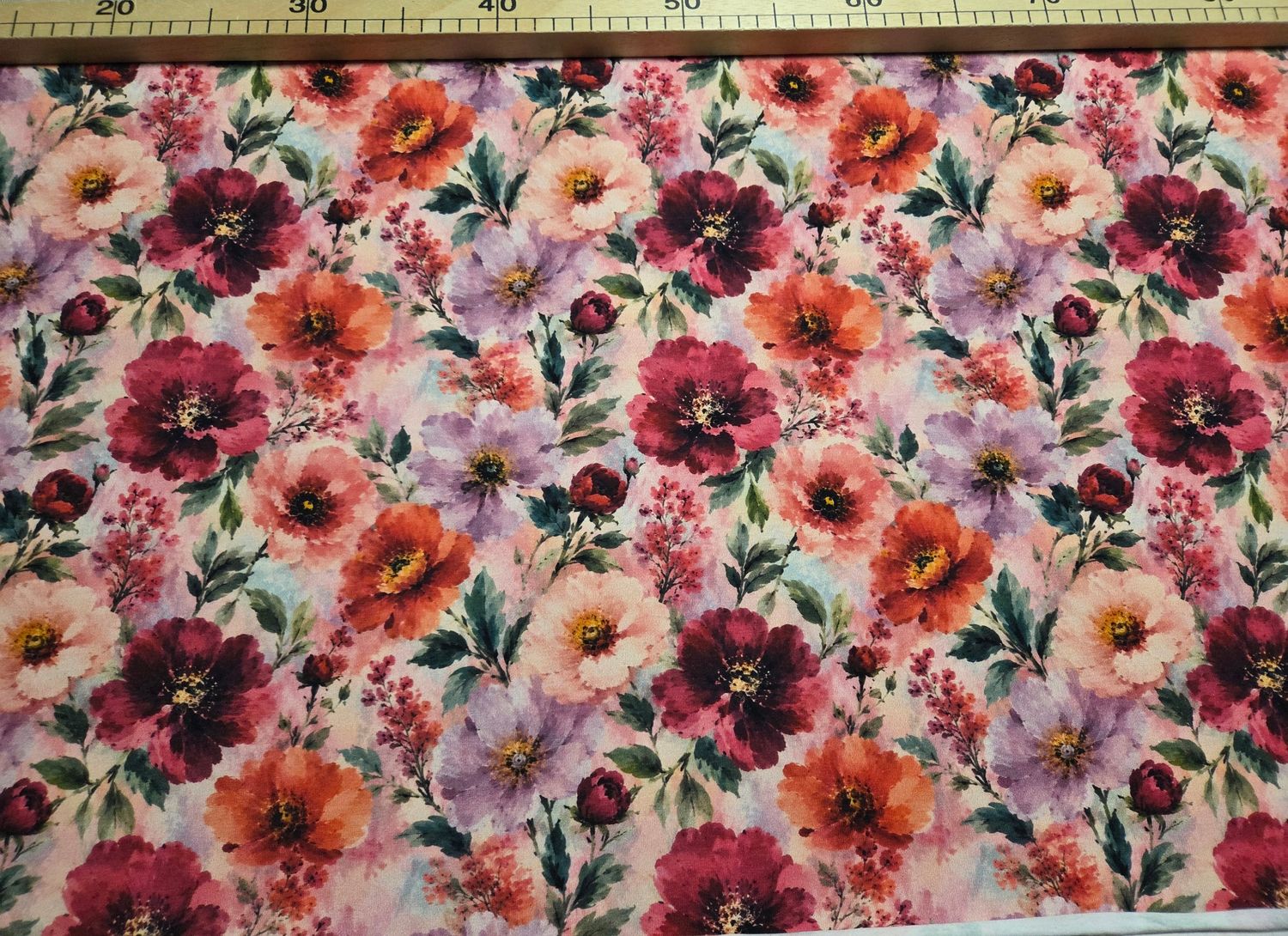 Jersey Digitaldruck Sommer Blumen 47cm x180cm breit