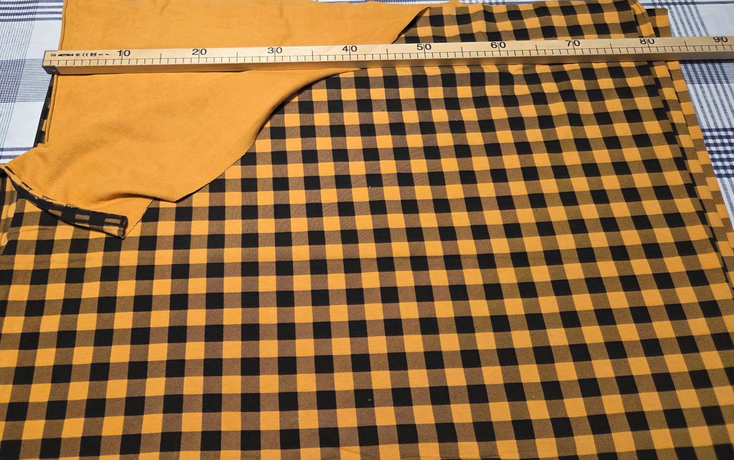 Sommersweat kariert gelb schwarz 50cm x 160cm 
