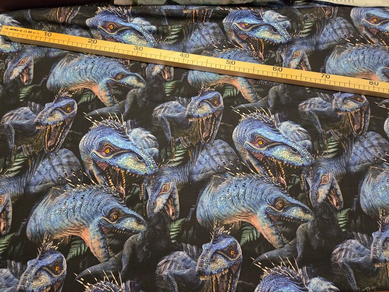 Jersey Digitaldruck Dinos Raptoren 50cm x180cm breit Jersey Digitaldruck Dinos Raptoren 50cm x180cm breit