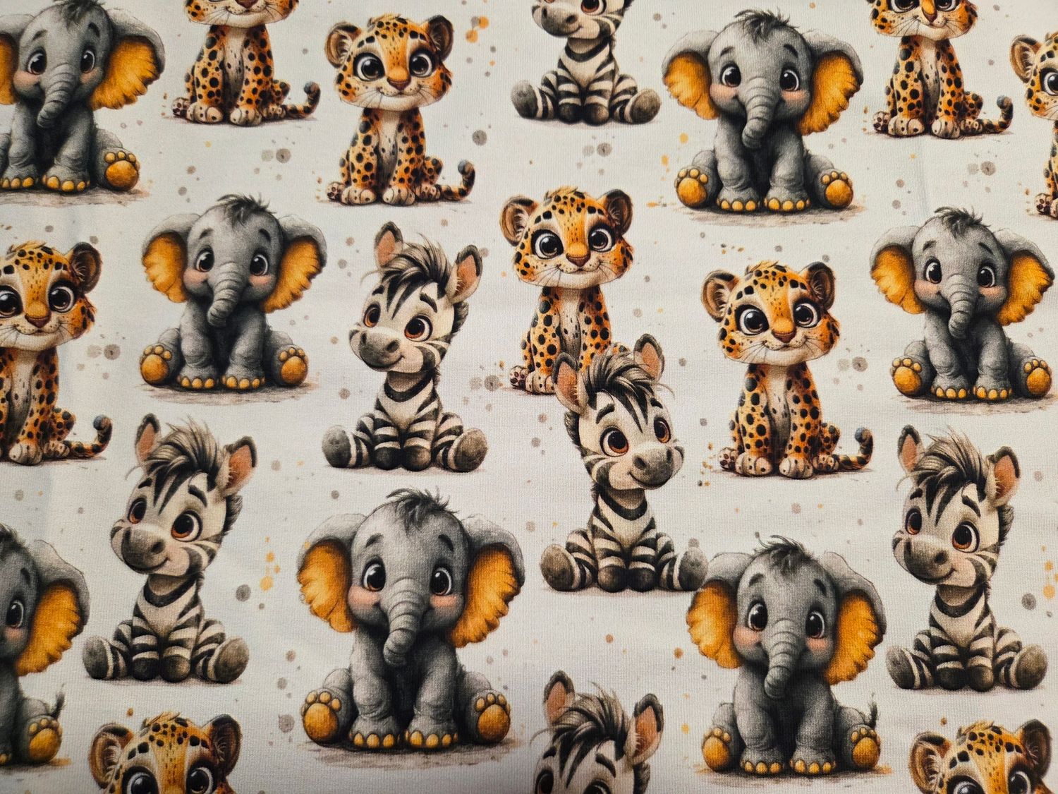 Sommersweat Safari Tiere 50cm x 180cm breit