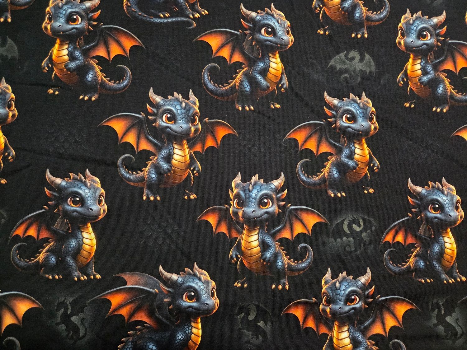 Sommersweat Drachen 50cm x 180cm breit
