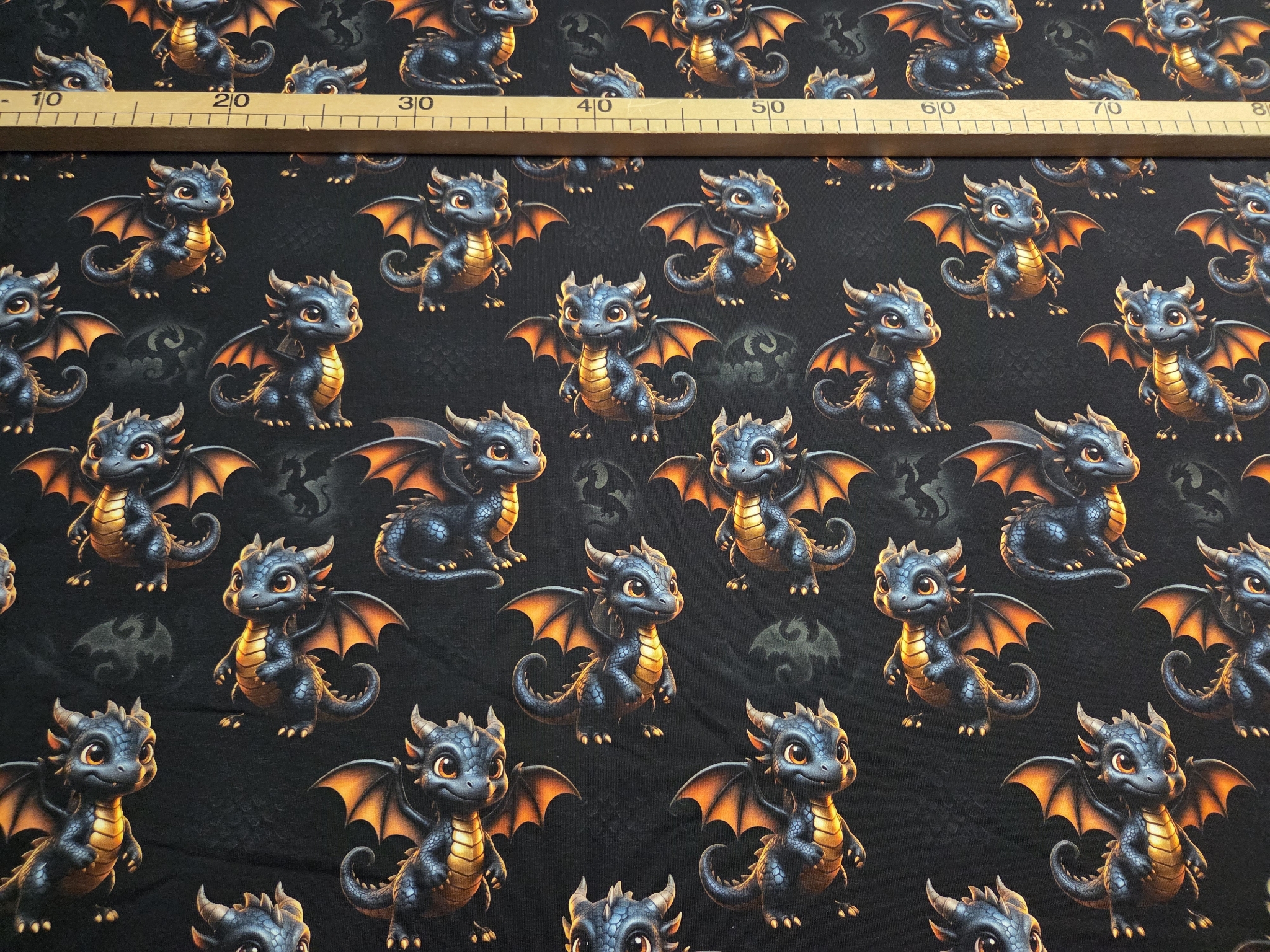 Sommersweat Drachen 50cm x 180cm breit