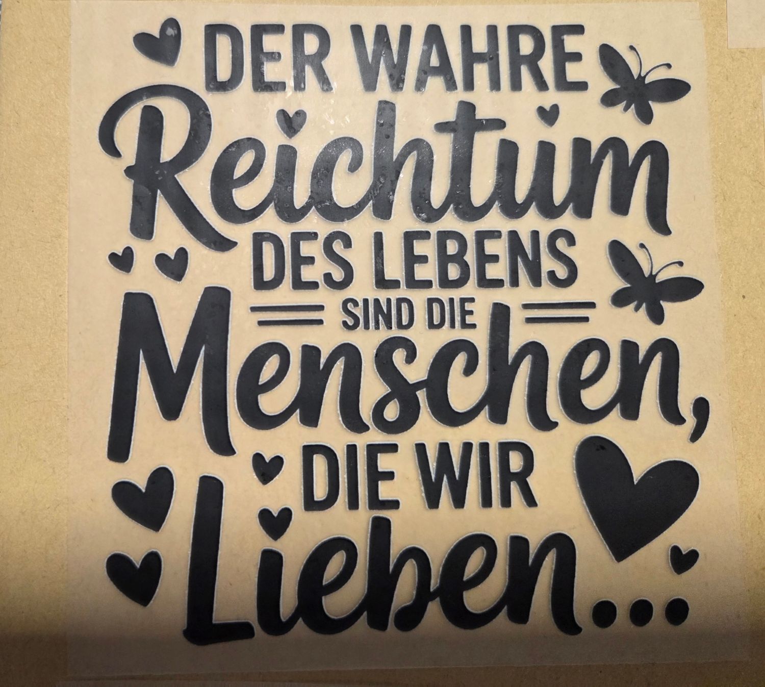 Bügelbild Sprüche ca 10cm Nr.17