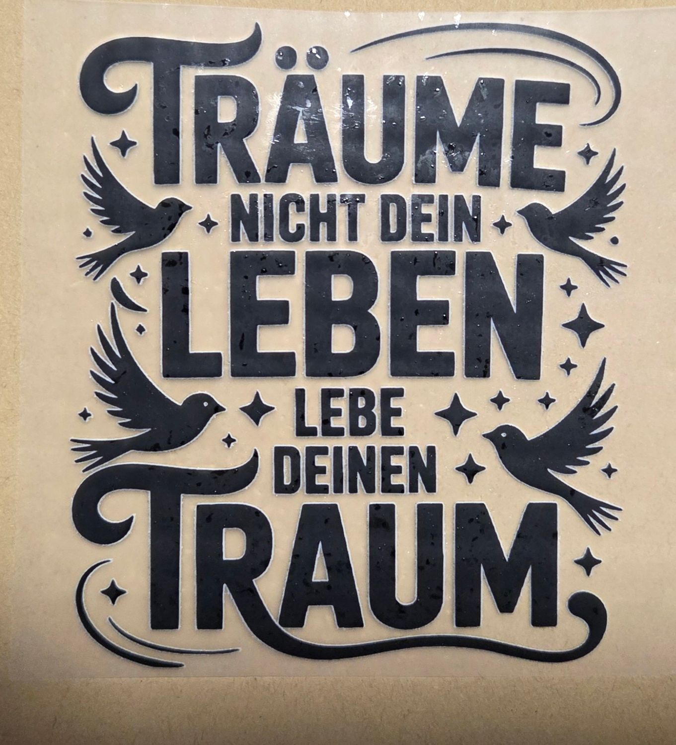 Bügelbild Sprüche ca 10cm Nr.5