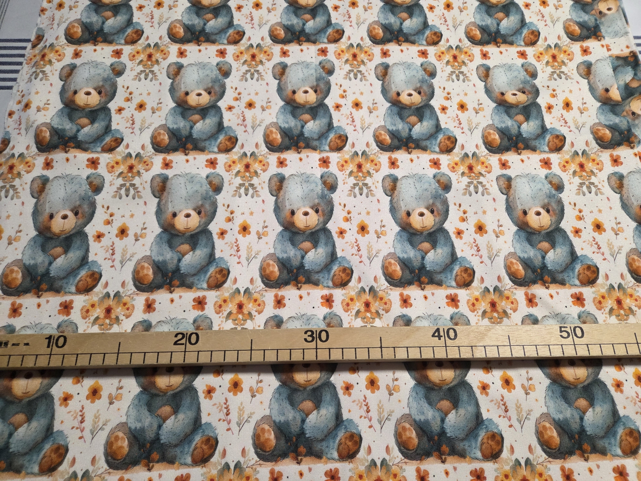 Rippjersey Bärchen 50cm x120cm breit