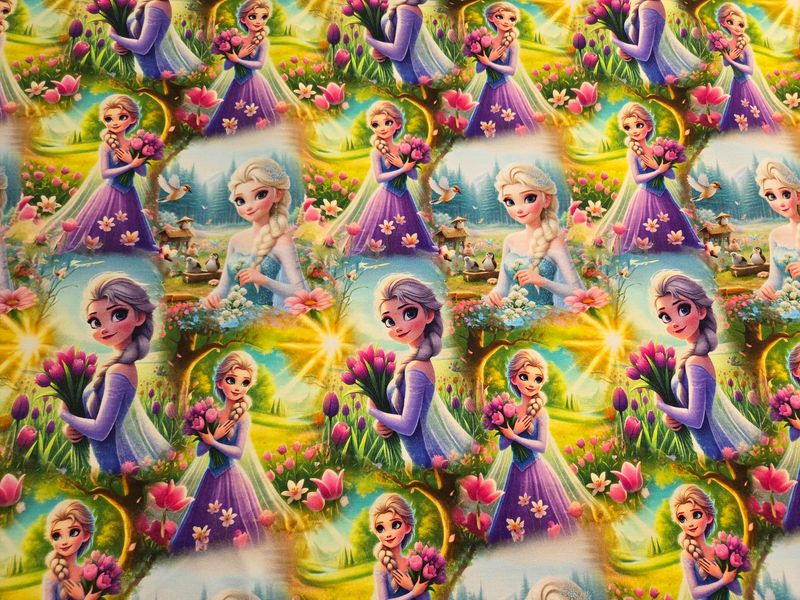 Sommersweat Elsa Frozen Blumen 50cm x 180cm breit Sommersweat Elsa Frozen Blumen 50cm x 180cm breit