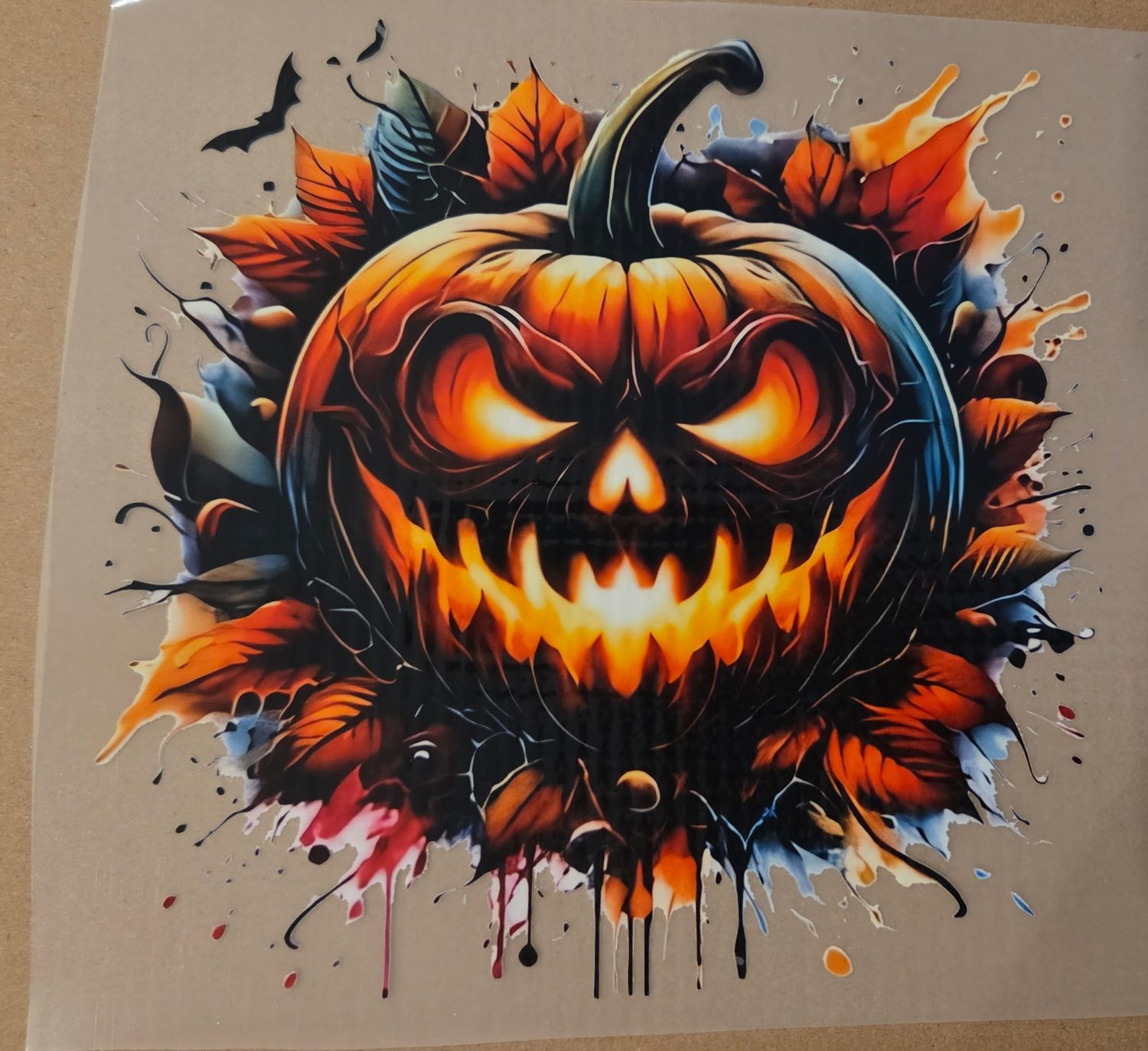 Bügelbild Kürbis Halloween 23cm