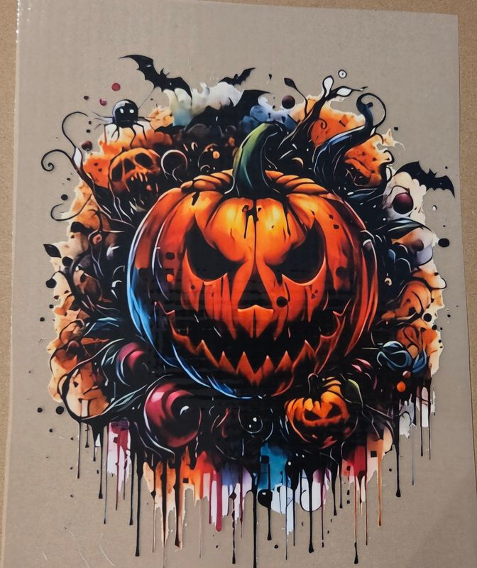 Bügelbild Kürbis Halloween 23cm