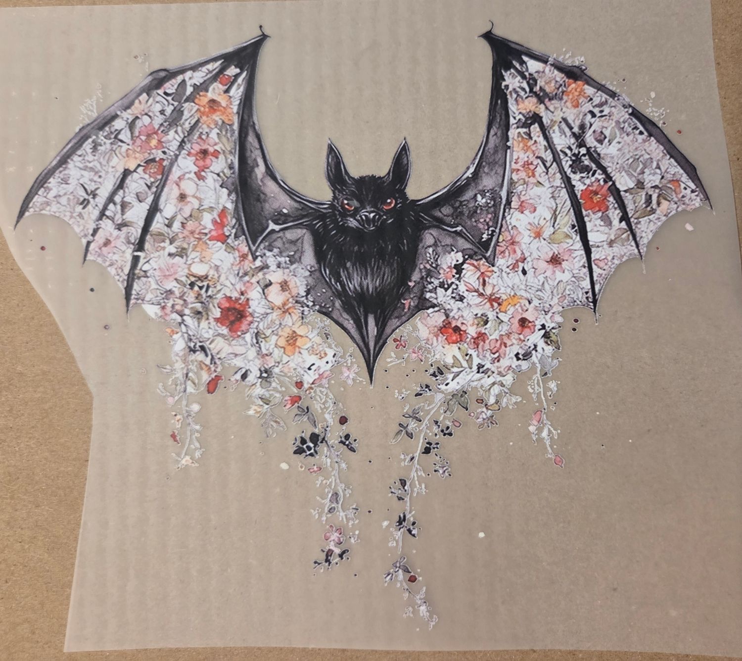 Bügelbild Fledermaus 18cm