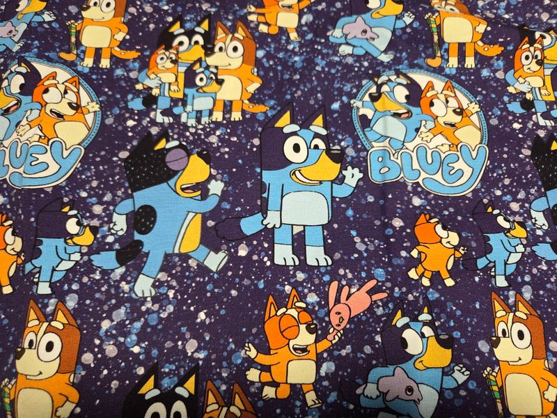 Sommersweat Bluey blau 50cm x 180cm breit Sommersweat Bluey blau 50cm x 180cm breit