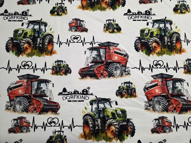 Sommersweat Traktor Dorfkind 50cm x 170cm breit Sommersweat Traktor Dorfkind 50cm x 170cm breit