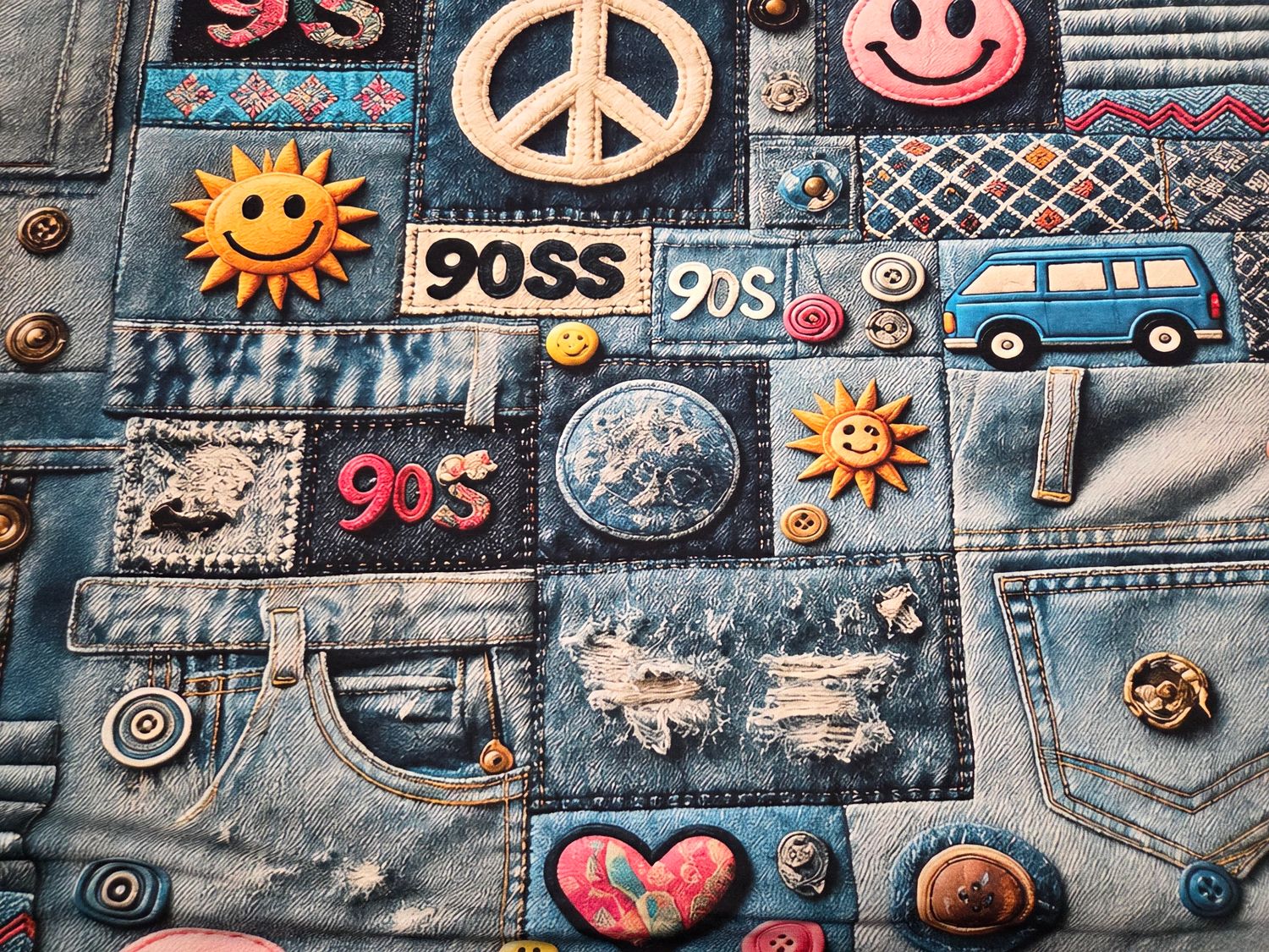 Sommersweat Jeans Peace 50cm x 180cm breit 