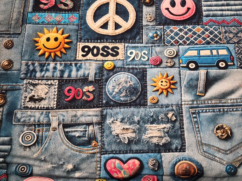 Sommersweat Jeans Peace 50cm x 180cm breit Sommersweat Jeans Peace 50cm x 180cm breit