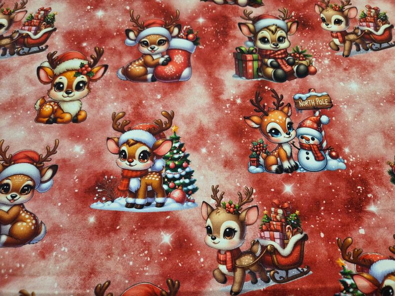 Sommersweat Waldtiere Weihnachten 50cm x 180cm breit Sommersweat Waldtiere Weihnachten 50cm x 180cm breit