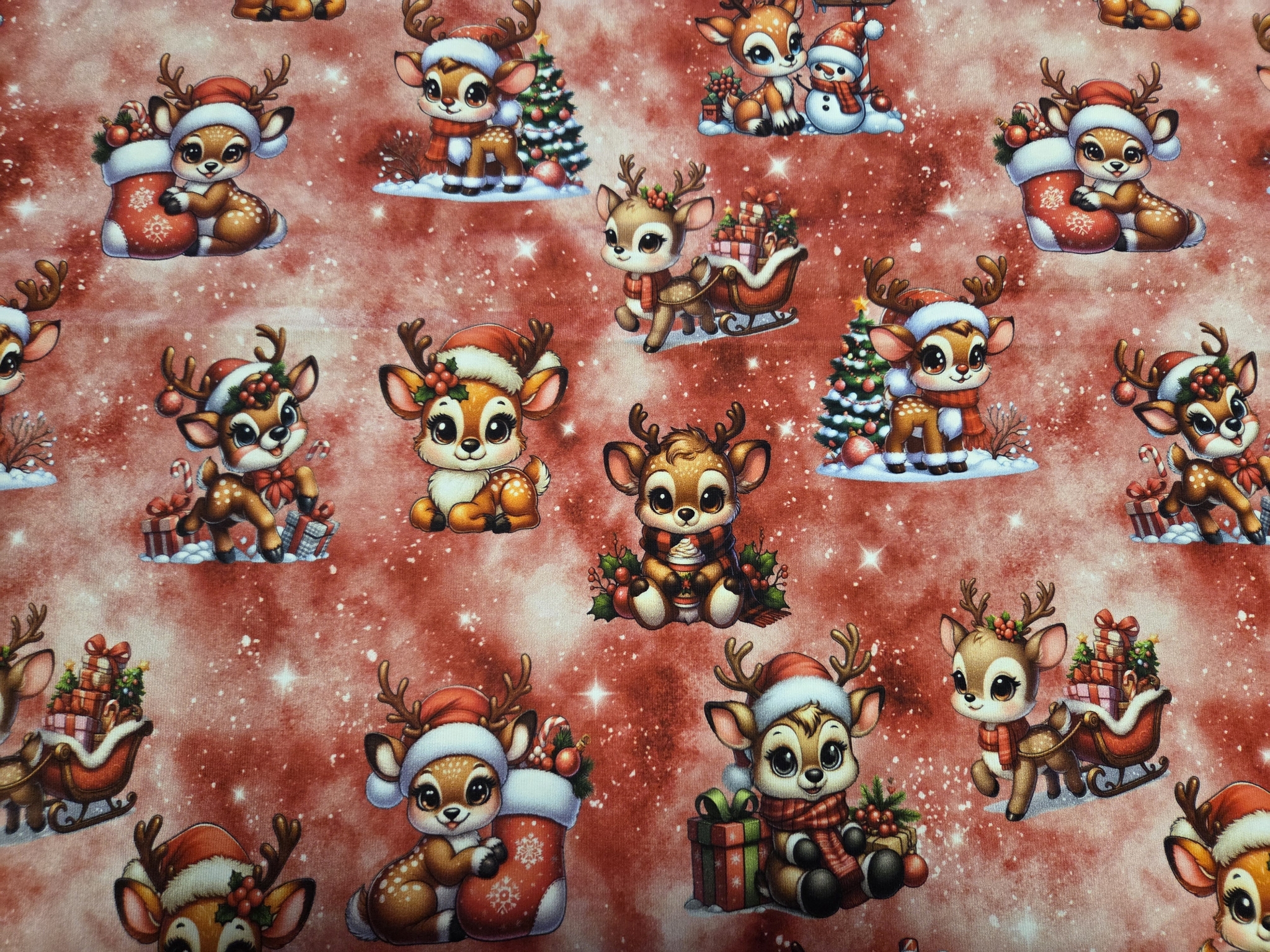 Sommersweat Waldtiere Weihnachten 50cm x 180cm breit