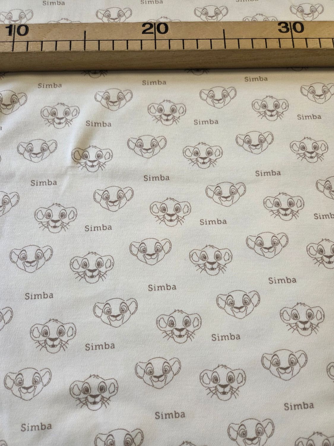 Jersey Löwen Simba creme 50cm x150cm breit