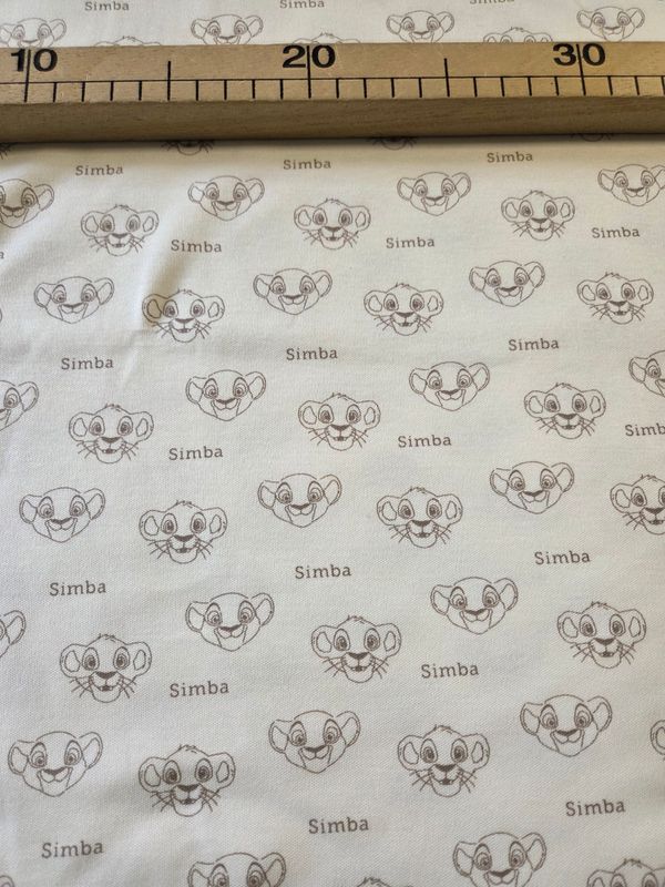 Jersey Löwen Simba creme 50cm x150cm breit Jersey Löwen Simba creme 50cm x150cm breit