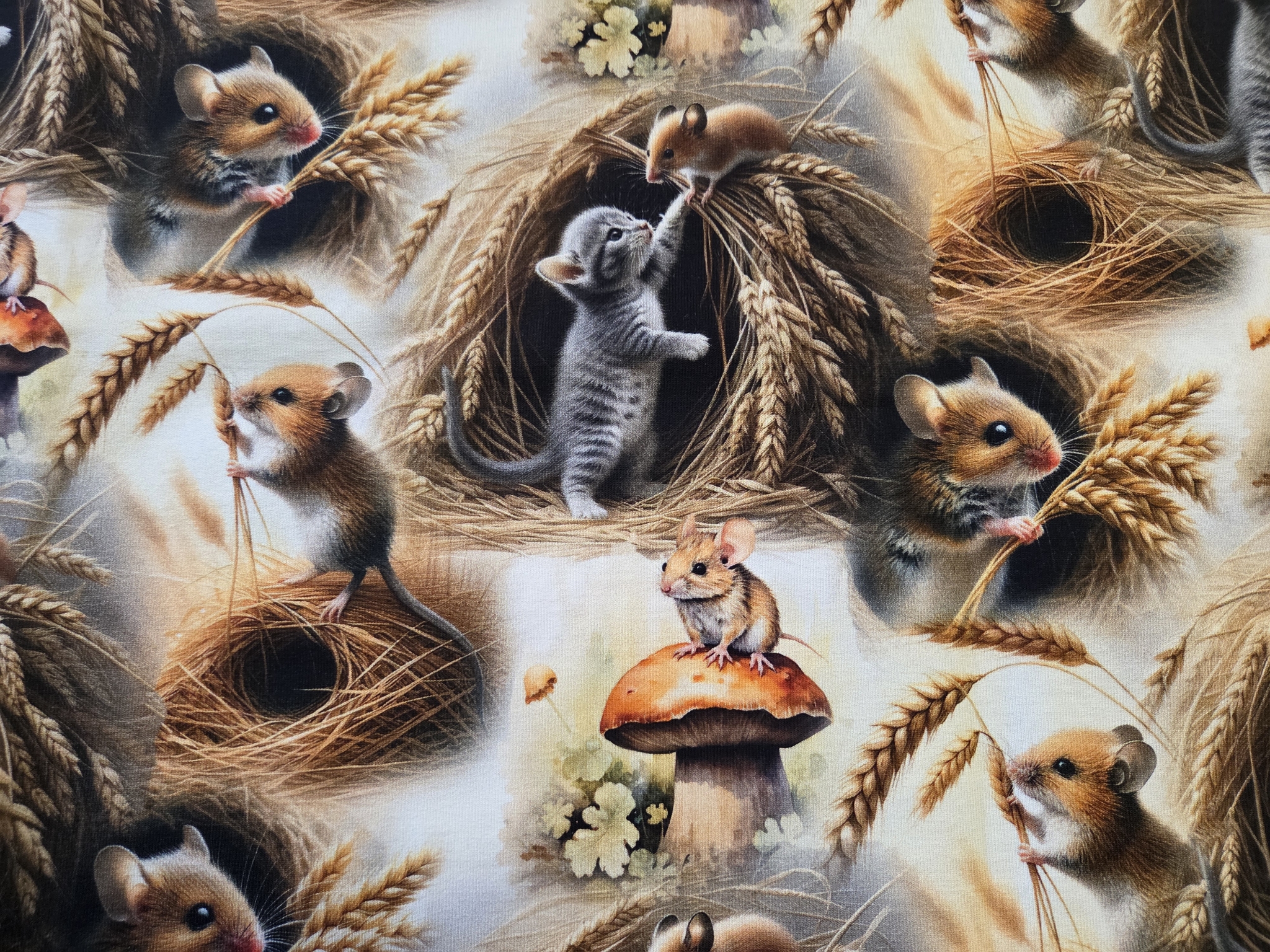 Sommersweat Mäuse 48cm x 180cm breit