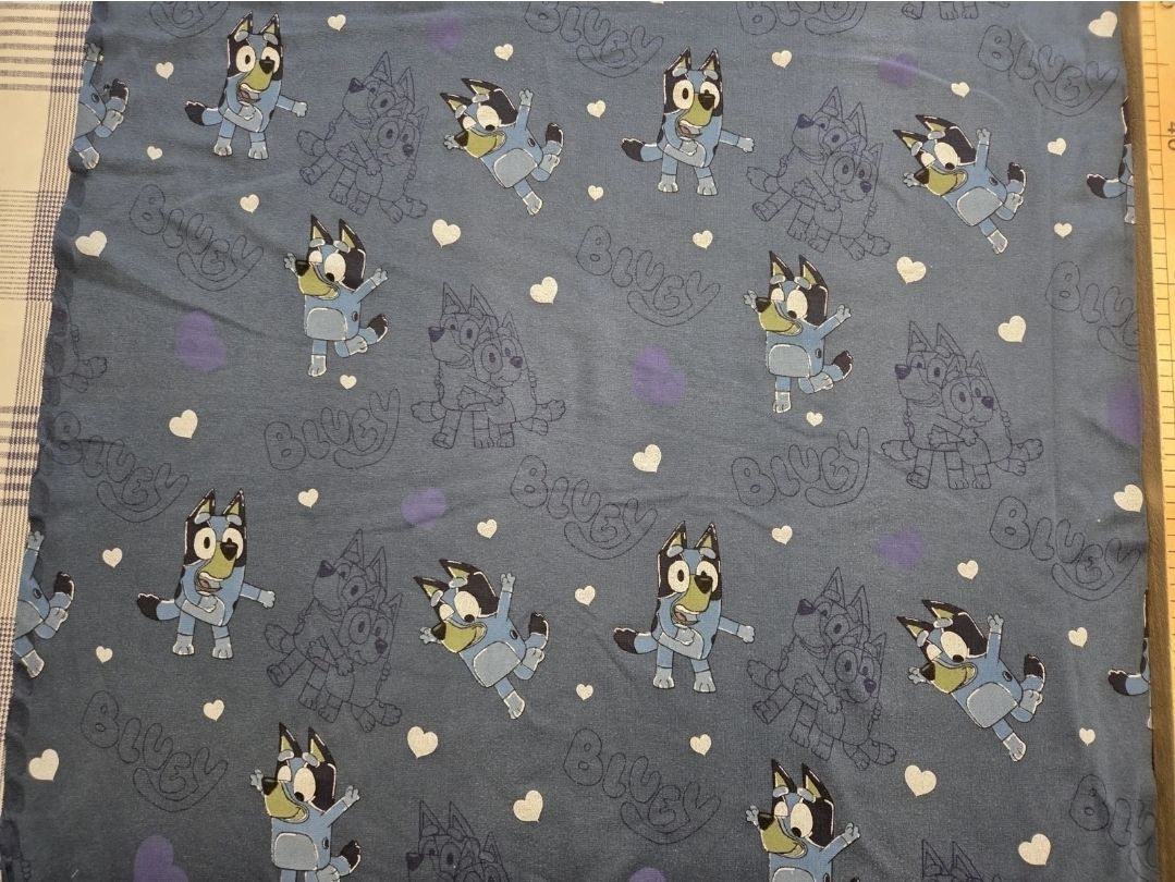 Rippjersey brushed Bluey auf jeansblau 50cm x140cm breit
