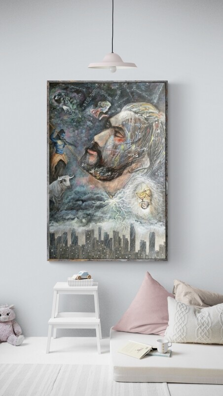 A higher IQ dream original acrylic painting