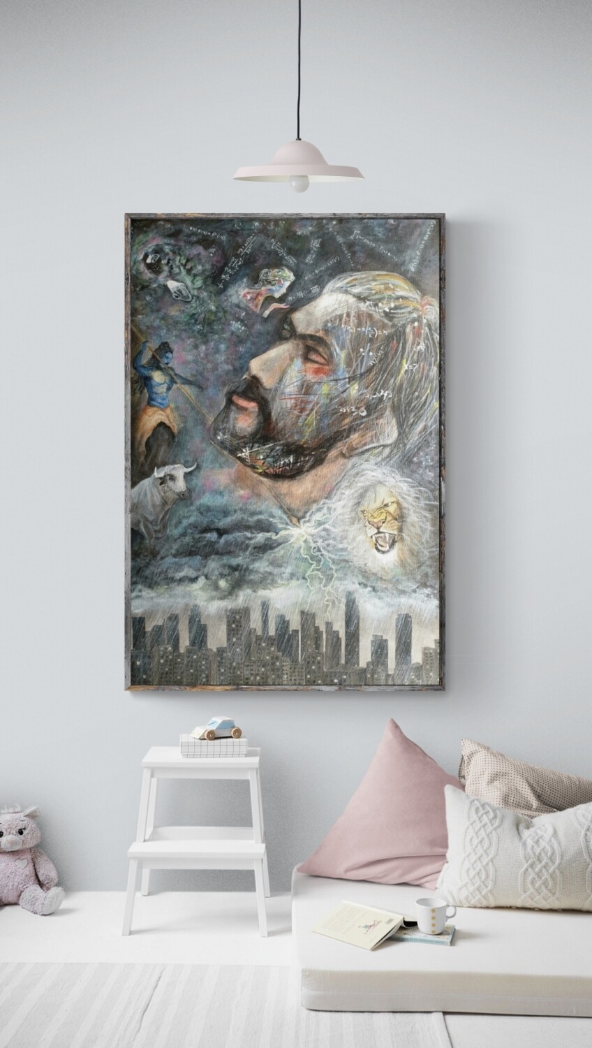 A higher IQ dream original acrylic painting
