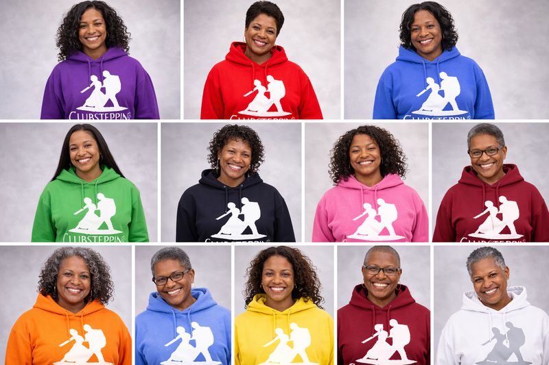 Clubsteppin Hoodie, sizes sm to XL, 2xl to 5x add 10.00