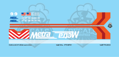 Metra METX F59 HO Scale Decal Set