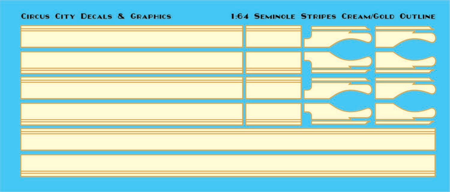 Seminole Stripes 1:64 Scale Cream/Gold Pinstripe
