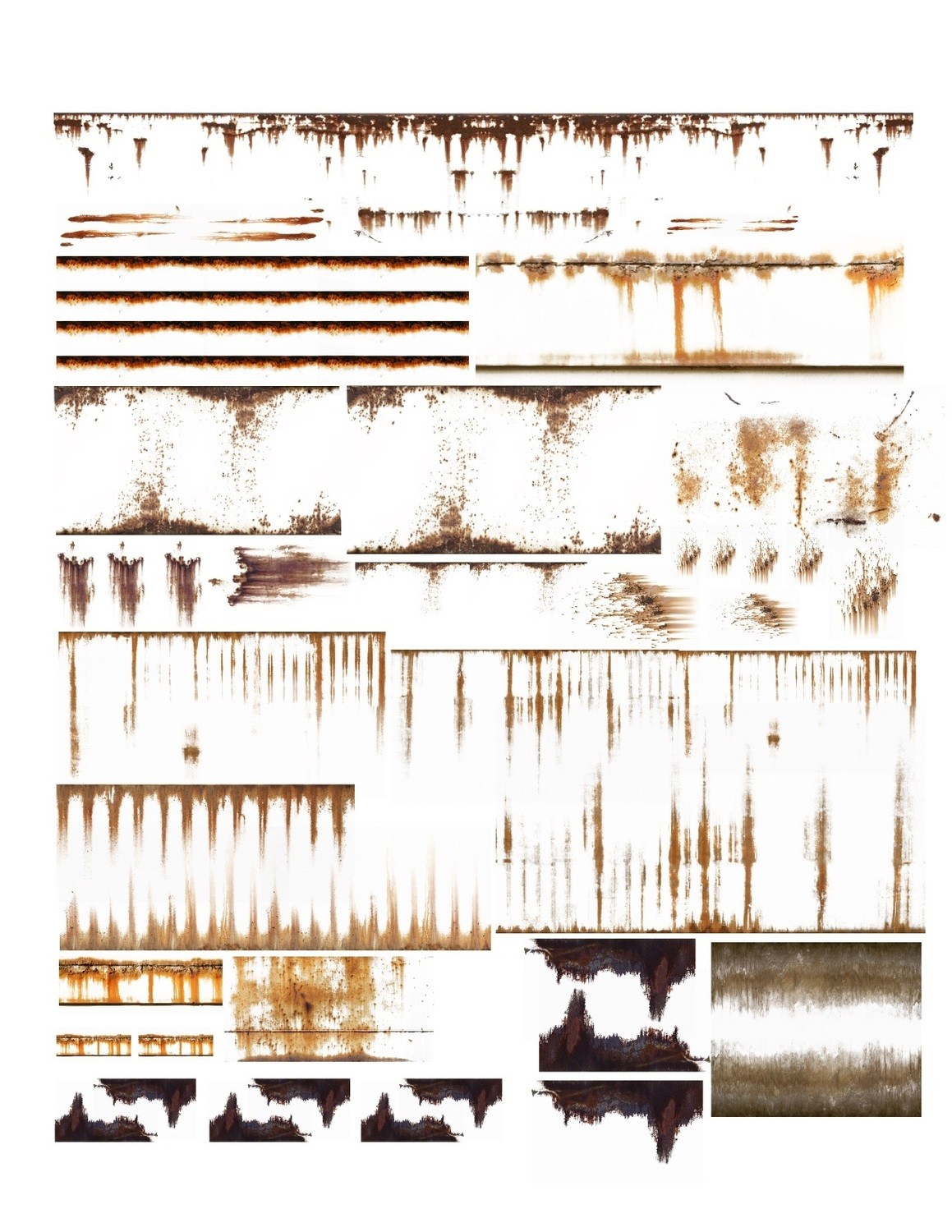 Weathering Freight Rust Dent Stain HO Scale 1 87 Decals 8 5 x11 