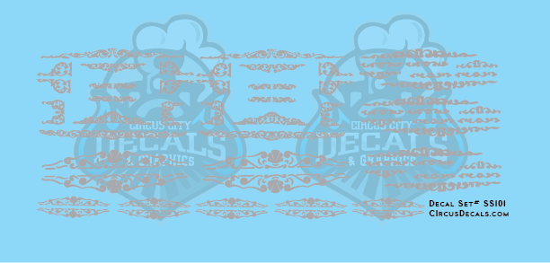 Silver Scroll Circus Decals N Scale Cole Bros Ringling