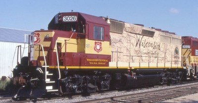 Wisconsin Central Anniversary GP-40 Map &amp; Flag Decal HO Scale 3026 3027