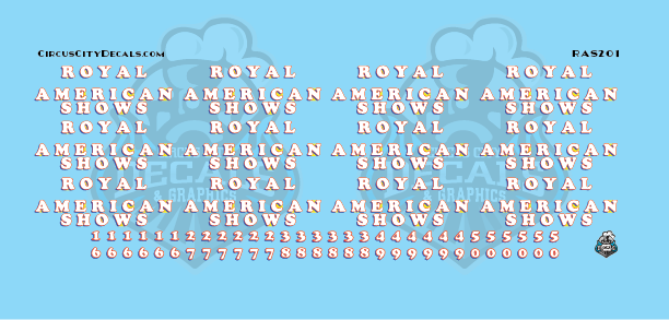 Royal American Shows Wagon Decals HO Scale