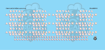 Royal American Shows Wagon Decals HO Scale