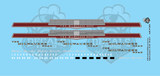 thumbnail image 2 of Circus City Decals Milwaukee Road Erie Built Decal Set – N Scale (1:160) 2 of 6
