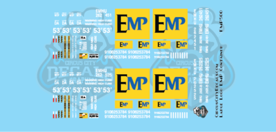 EMP 53' Container Large Logo S Scale Decal Set