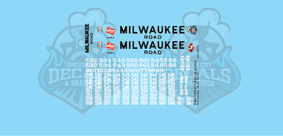Milwaukee Road SD10 MILW HO Scale Decal Set