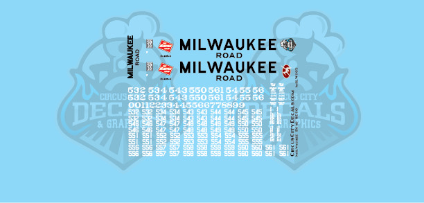 Milwaukee Road SD10 MILW N Scale Decal Set