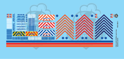 Ambulance Emergency Vehicle HO Scale Decal Set