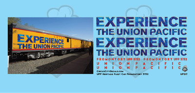 Union Pacific Promontory Experience Baggage Car  HO Decals UP UPRR Heritage Fleet 5752