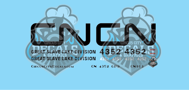 Canadian National GP9 4352 Great Slave Lake Division N Scale Decal Set