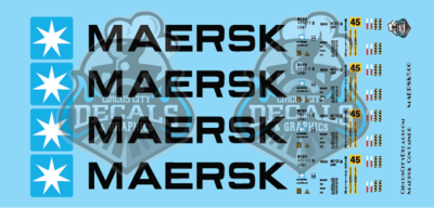Maersk Container 45' S Scale Decal Set