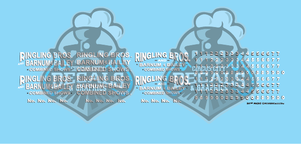 Ringling Bros. & Barnum Bailey Circus RBBB Wagon Decals HO Scale
